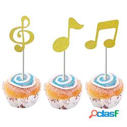 note musicali a tema cupcake topper inserti per torte card