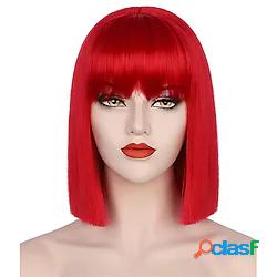 parrucca rossa da donna parrucca corta rossa con frangetta