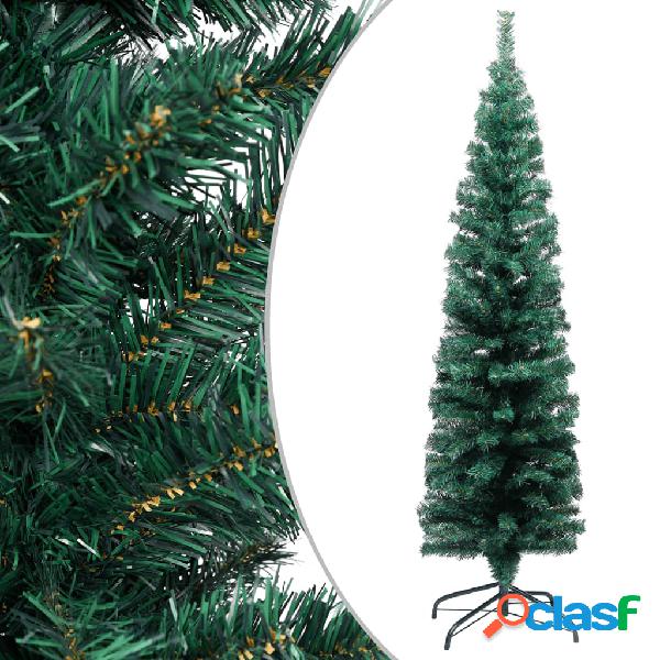 vidaXL Albero di Natale Artificiale Sottile Supporto Verde