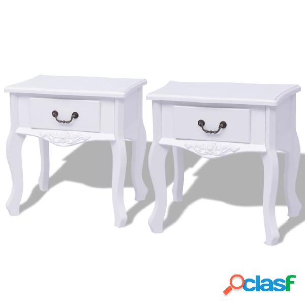 vidaXL Armadietti da letto 2 pezzi MDF Bianco