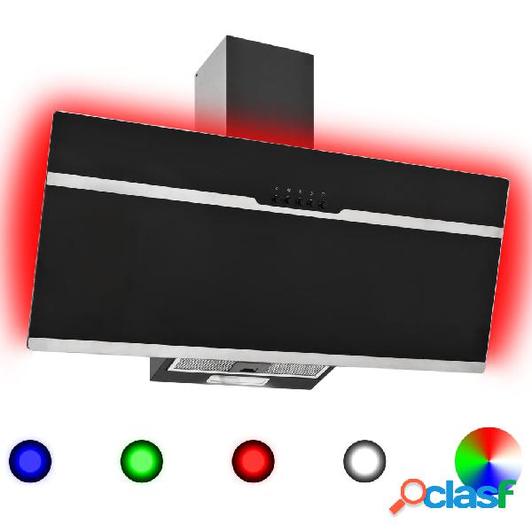 vidaXL Cappa RGB con LED 90 cm in Acciaio Inox e Vetro