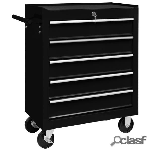 vidaXL Carrello Portautensili con 5 Cassetti per Officina