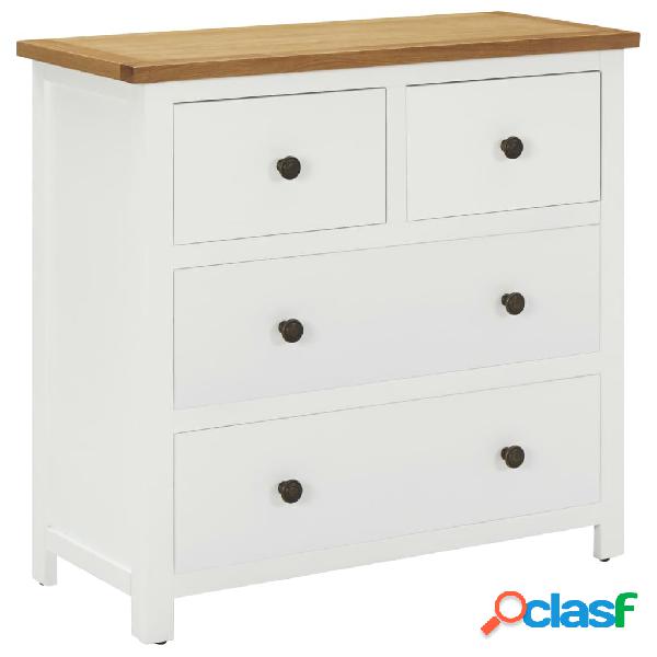 vidaXL Cassettiera 80x35x75 cm in Legno Massello di Rovere