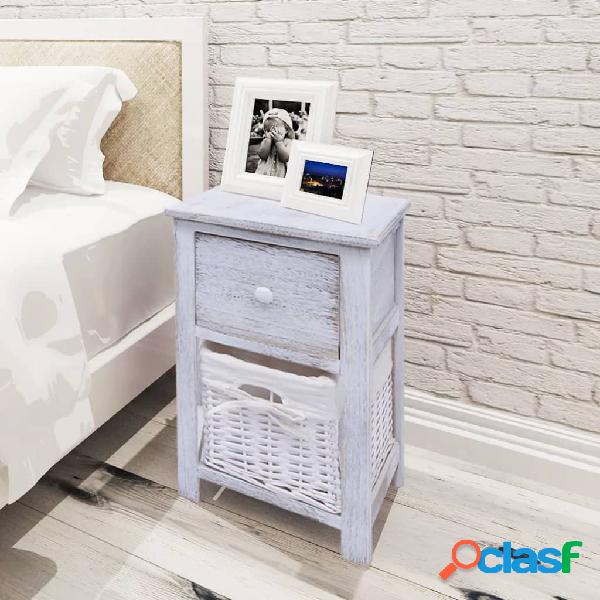 vidaXL Comodino da Notte Set 2 pz in Legno Bianco