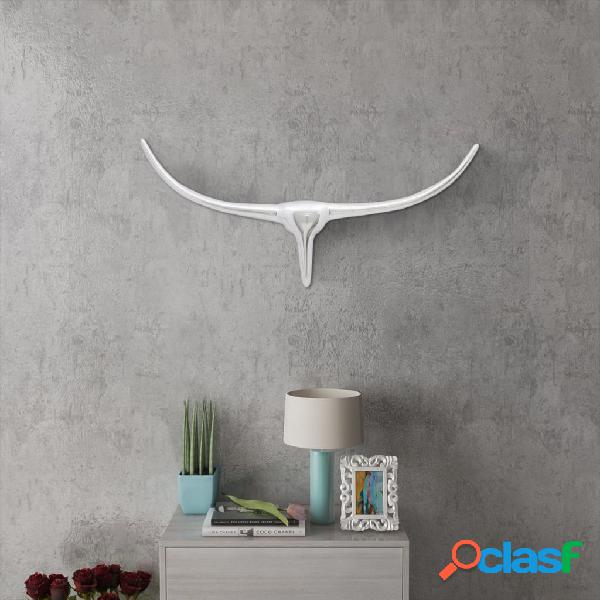 vidaXL Decorazione da parete Testa toro colore argento 75 cm