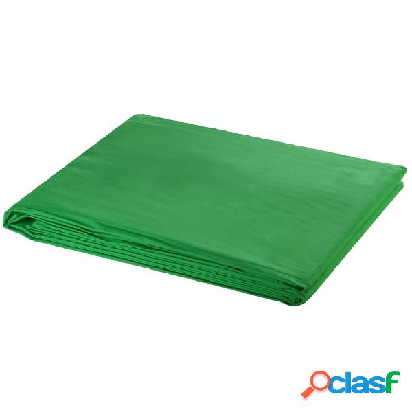 vidaXL Fondale in Cotone Verde 600x300 cm per Croma Key