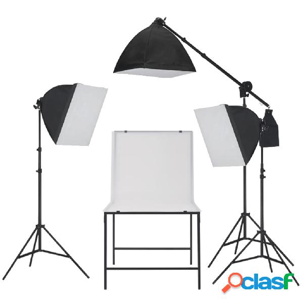 vidaXL Kit di Luci Softbox e Tavolo Fotografico per Studio