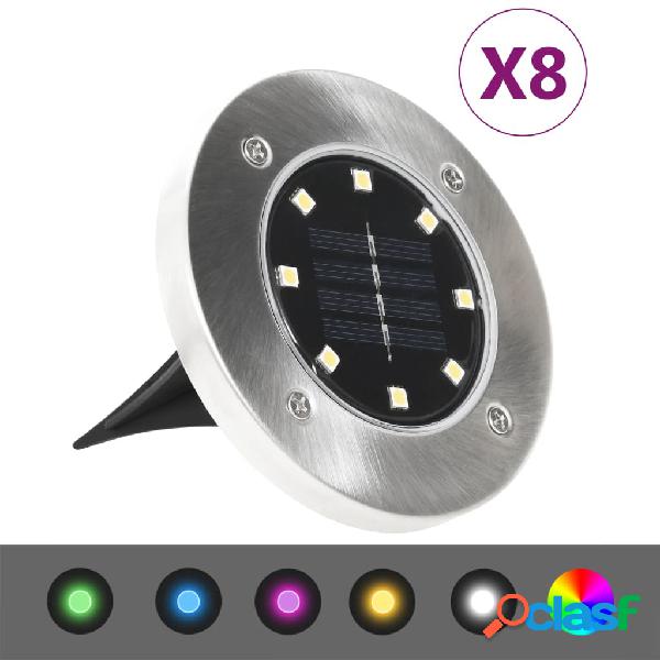 vidaXL Lampade Solari da Terra 8 pz Luci a LED Colori RGB