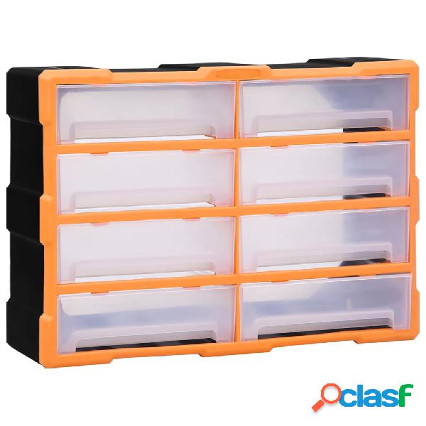 vidaXL Mobile Contenitore con 8 Cassetti Grandi 52x16x37 cm