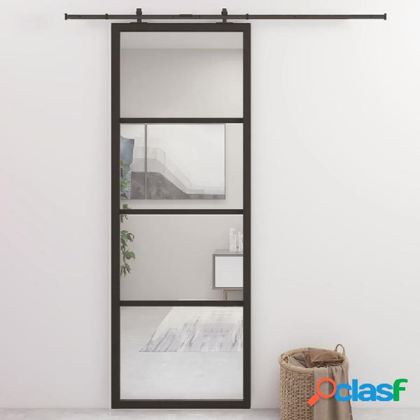 vidaXL Porta Scorrevole in Alluminio e Vetro ESG 76x205 cm