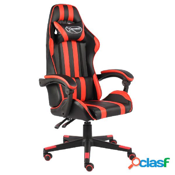 vidaXL Sedia da Gaming Nero e Rosso in Similpelle
