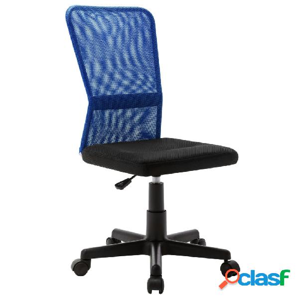 vidaXL Sedia da Ufficio Nero e Blu 44x52x100 cm in Tessuto a