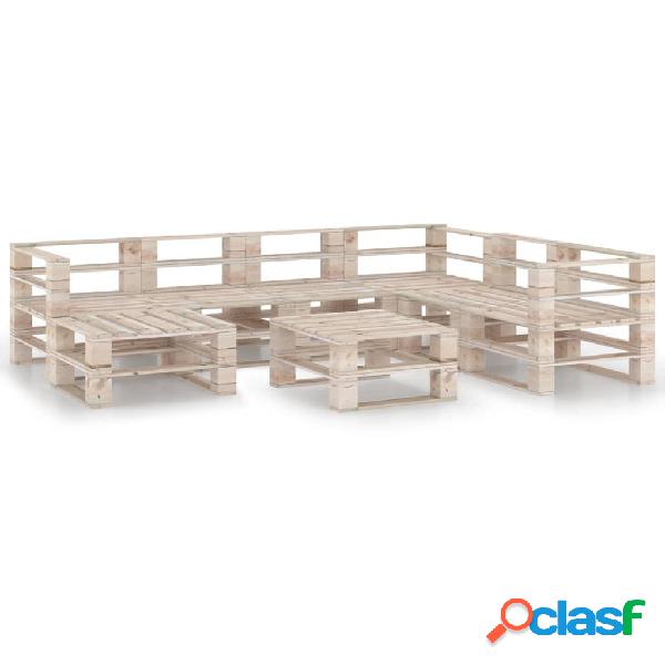 vidaXL Set Divani da Giardino su Pallet 8 pz in Legno di