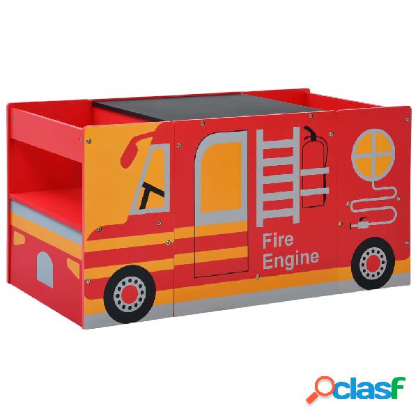 vidaXL Set Tavolo per Bambini 3pz Design Camion dei Pompieri