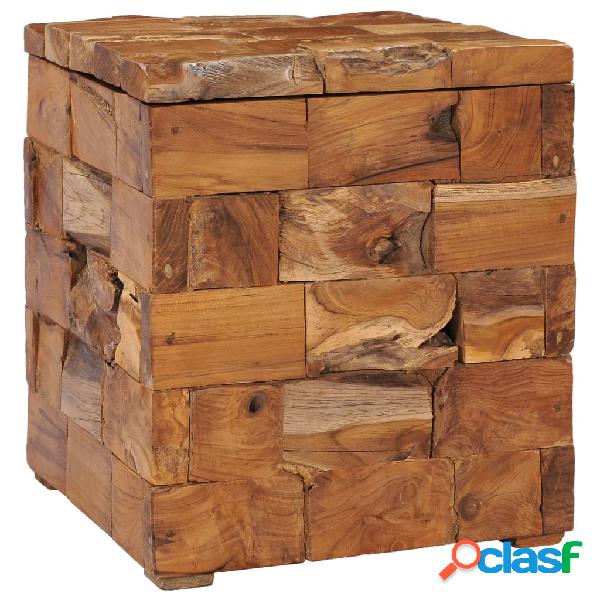 vidaXL Sgabello con Contenitore in Legno Massello di Teak