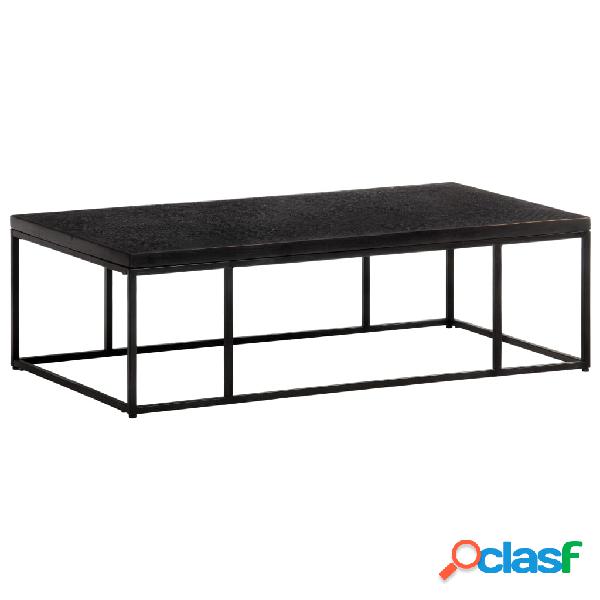 vidaXL Tavolino con Ripiano Intagliato Nero 110x60x34cm