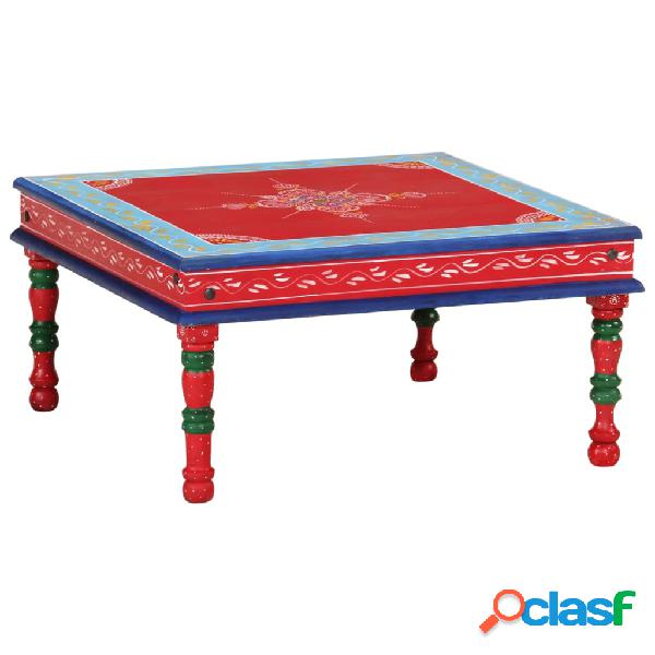 vidaXL Tavolino da Salotto in Legno di Mango Rosso Dipinto a