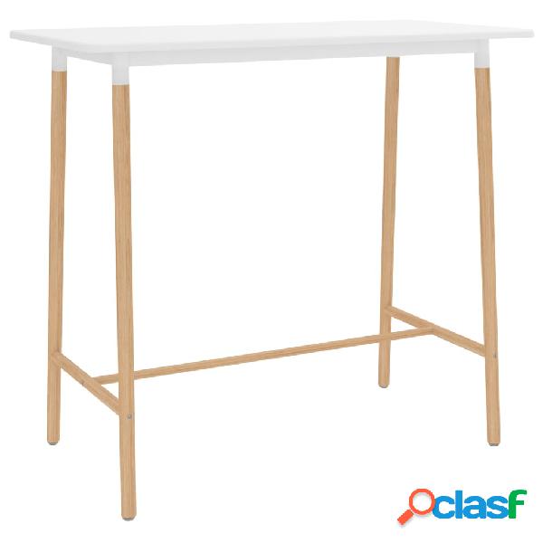 vidaXL Tavolo da Bar Bianco 120x60x105 cm in MDF e Massello