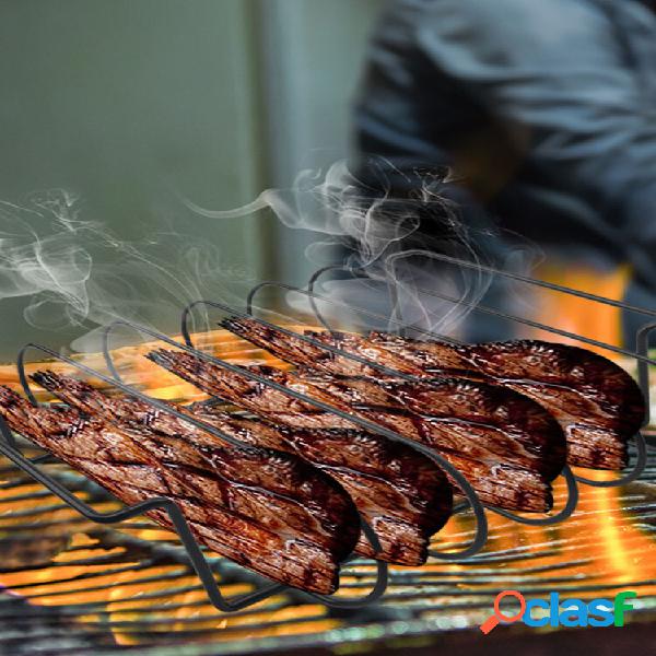 1 PC Antiaderente BBQ Square Steak Rack Carne Addensato