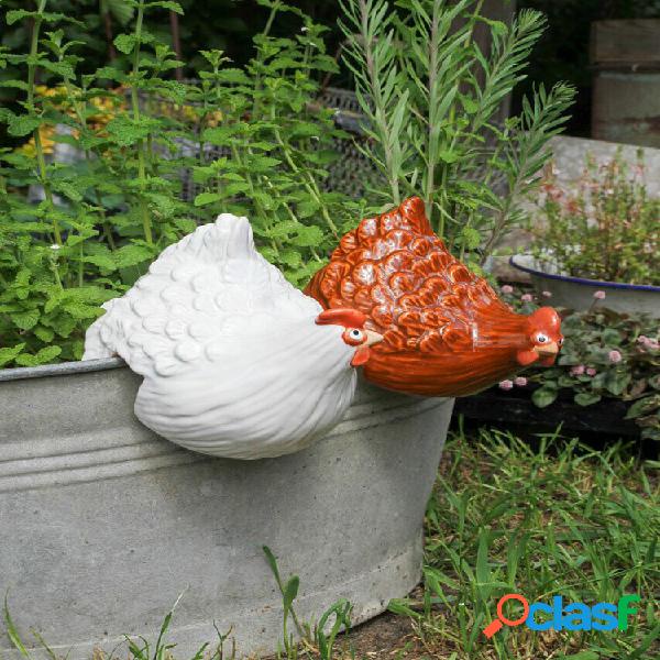 1 PC Resina Artigianato Gallina Scale Decorazione Giardino