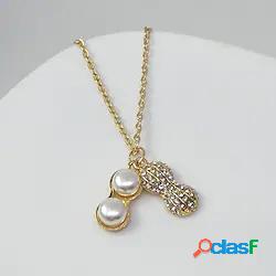 1 pc Collana For Per donna Perle Bianco Giornaliero