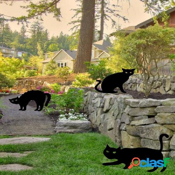 1 pz acrilico Black a forma di gatto giardino decorazione