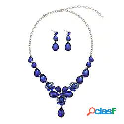 1 set Set di gioielli For Per donna Diamante sintetico Blu