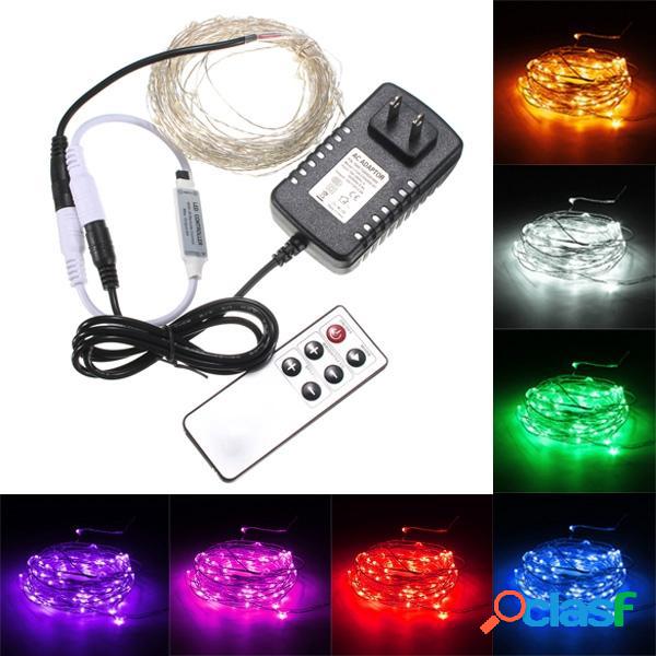 10m 100 LED argento filo stringa fata impermeabile luce