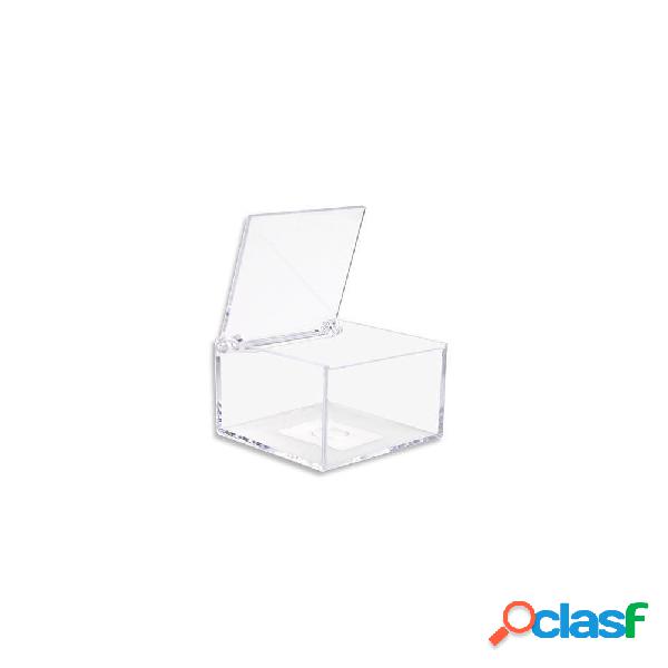 12 SCATOLINE SCATOLE CUBO PLEXIGLASS 6X4cm TRASPARENTE PORTA