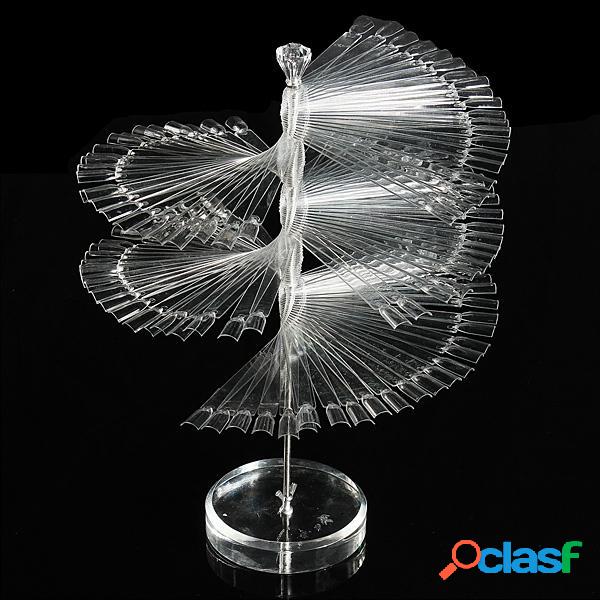120Pcs False Chiodo Art Clear Tips bastone Practice Spiral