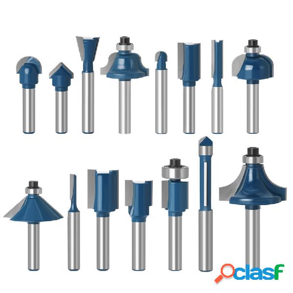 15 pz 1/4 Pollici Shank Router Bit Set Lavorazione Del Legno