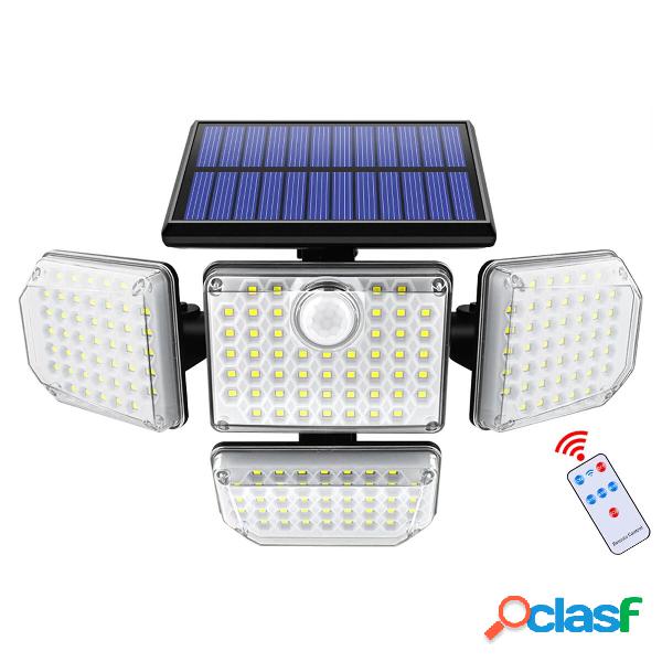 182LED solare Parete lampada Illuminazione a tre teste della