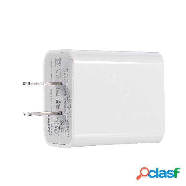18W US Type C Alimentatore caricabatterie rapido PD per