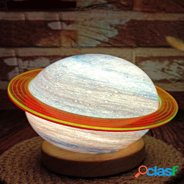 1PC Healing Fancy Saturn Shape Illumination Light Glass Moon