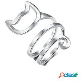 1pc Band Ring Adjustable Ring Womens Alloy Cat