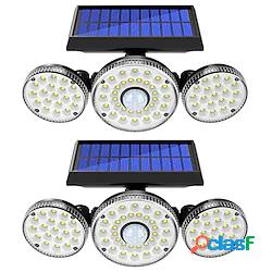 2/1 pz outdoor solare 3 teste led luce di sicurezza solare