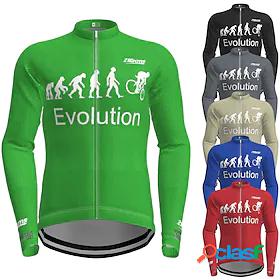 21Grams Mens Cycling Jersey Long Sleeve Green Black Dark