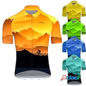 21Grams Mens Cycling Jersey Short Sleeve Black / Yellow