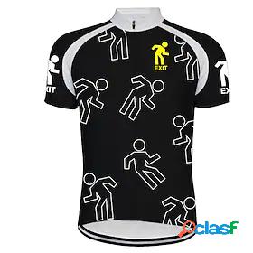 21Grams Mens Cycling Jersey Short Sleeve BlackWhite Solid