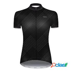 21Grams Womens Cycling Jersey Short Sleeve Black Stripes