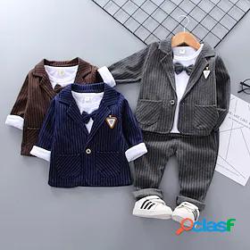 3 Pieces Baby Boys Basic Cool Sweet Suit Blazer Clothing Set