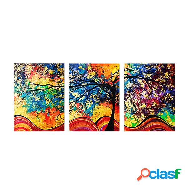 3Pcs Colorful Albero HD Dipinti su tela Stampa decorativa da