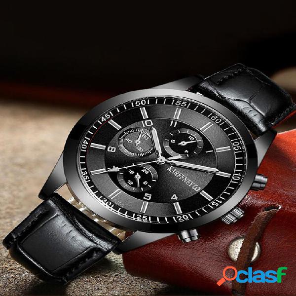 4 colori PU in lega di titanio da uomo Vintage Watch quarzo