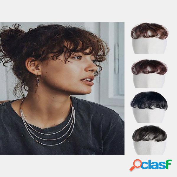 4 colori Ultra-sottili ricci soffici frangia Capelli pezzo