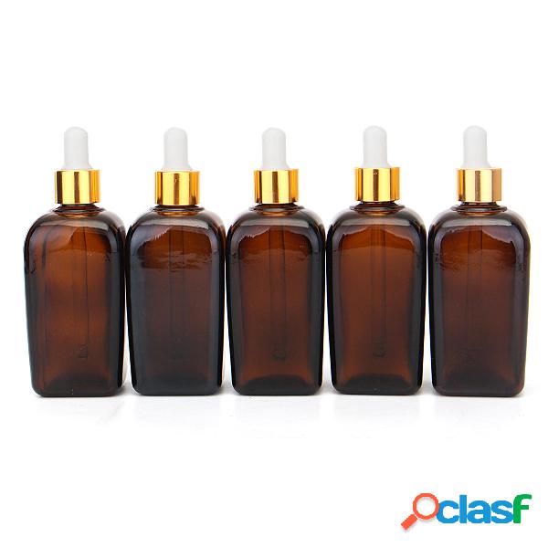 5Pcs Bottiglie di profumo di pipetta di vetro ambrato