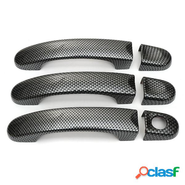 6 pz Set ABS Carbon 3 Maniglia Covers Maniglie Per VW