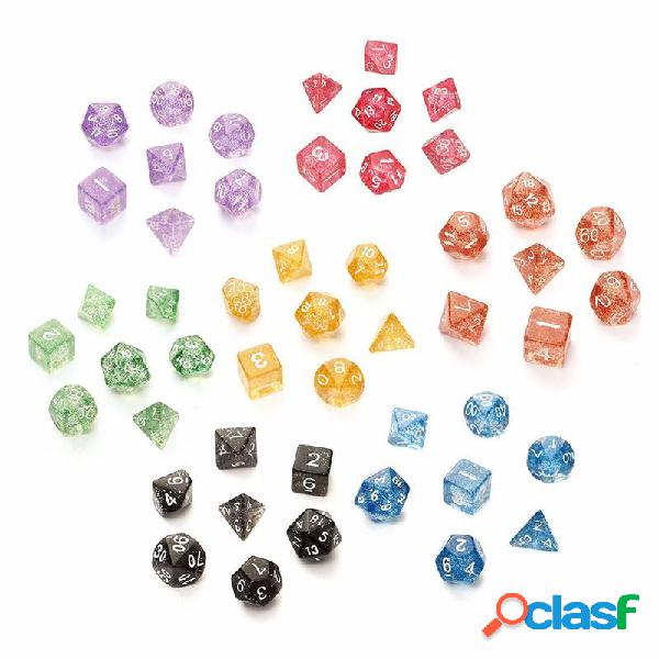 7PCS TRPG Gioco Dungeons & Dragons Brillare D4-D20 Multi