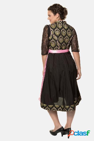 Abito Dirndl, motivo in stile Jacquard, allacciatura, ricamo