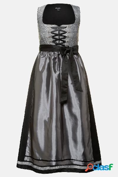 Abito in stile Dirndl, Jacquard con rose, allacciatura