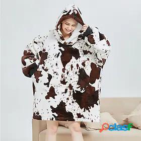 Adults' Kigurumi Pajamas Bathrobe Milk Cow Onesie Pajamas